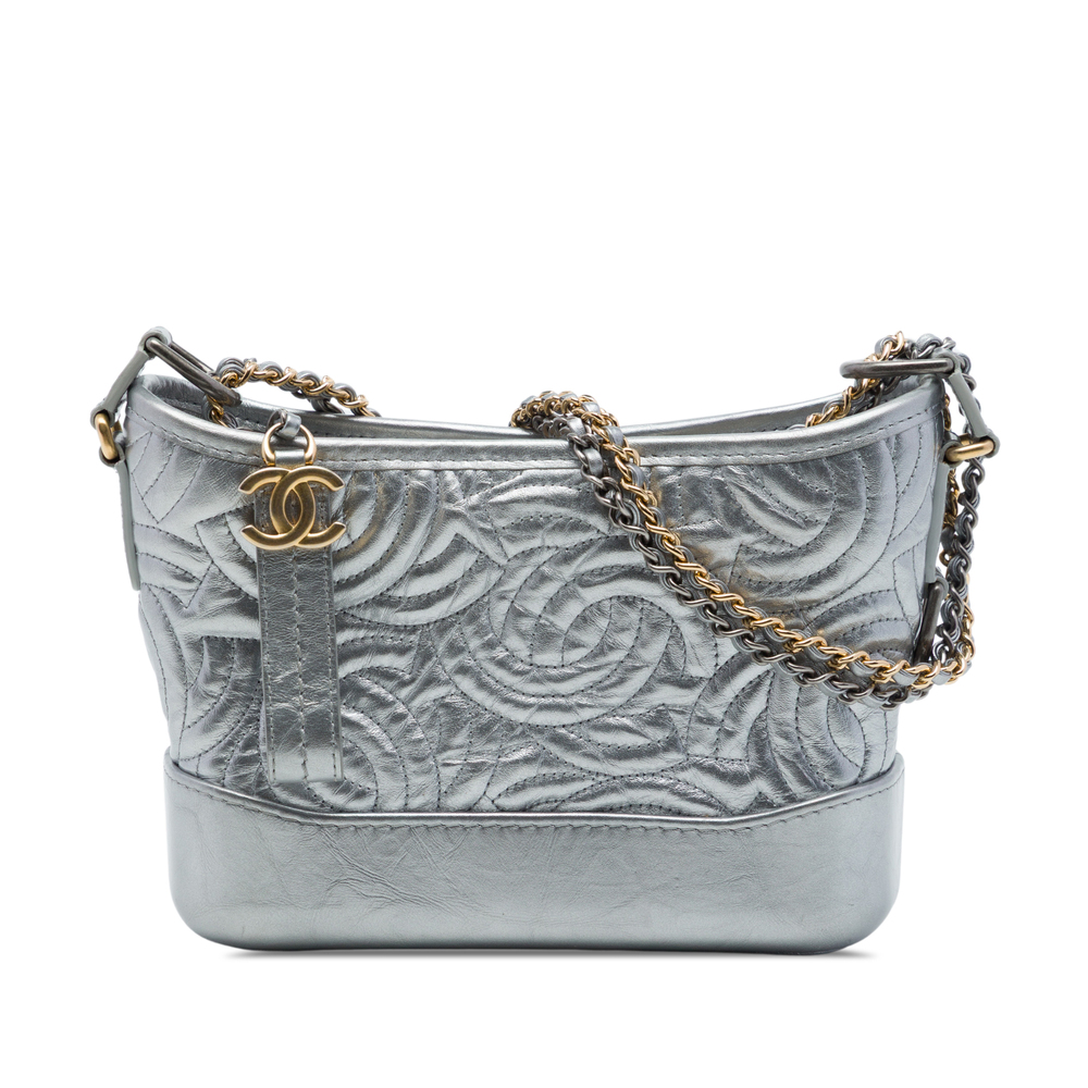 Pre-Loved Chanel Small Metallic Calfskin CC Stitched Gabrielle Hobo
